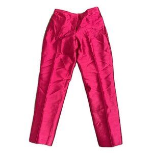 talbots signature pink high rise silk wool reflective shine dress pants 8 Medium